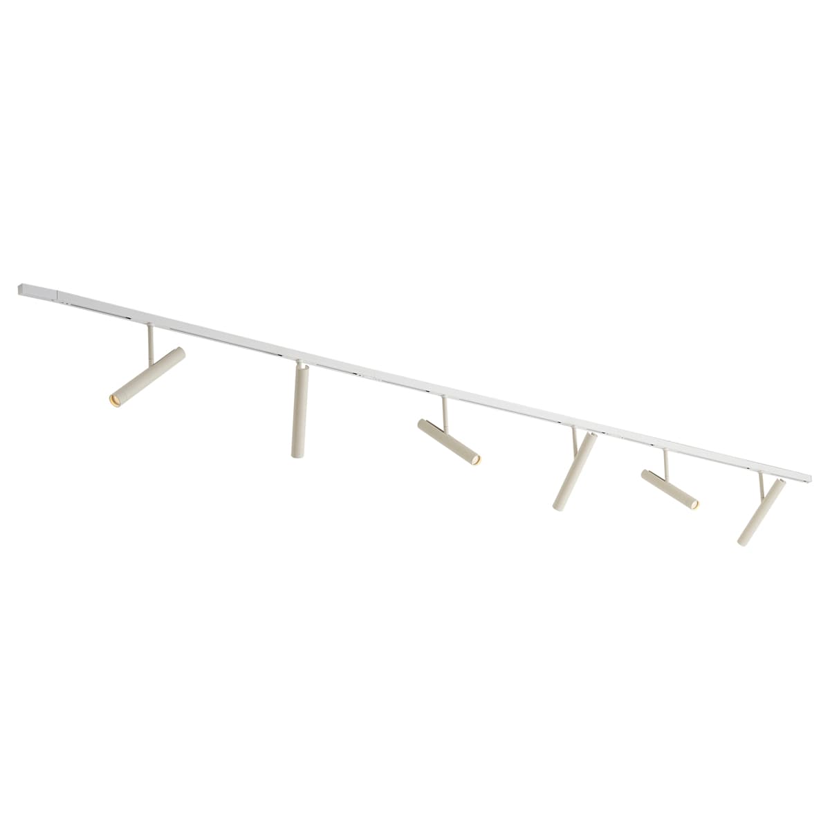 Moderný koľajnicový systém biely so 6 béžovými reflektormi 1-fázový - Slimline Avery 1