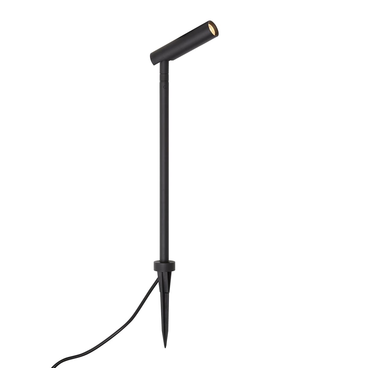 Moderné záhradné bodové svietidlo 12V čierne 10cm vr. LED IP65 - Voltaire Lino