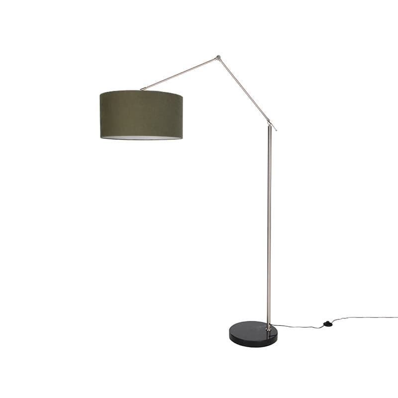 Stojaca lampa čierna nastaviteľná so zeleným tienidlom 50 cm - Editor