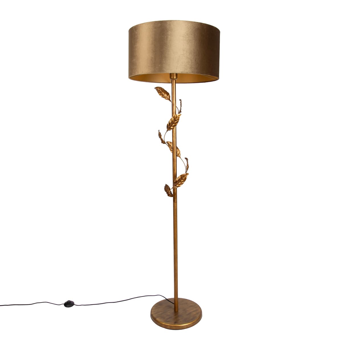 Stojacia lampa zlatá s bronzovým tienidlom a zlatým interiérom 50cm - Linden