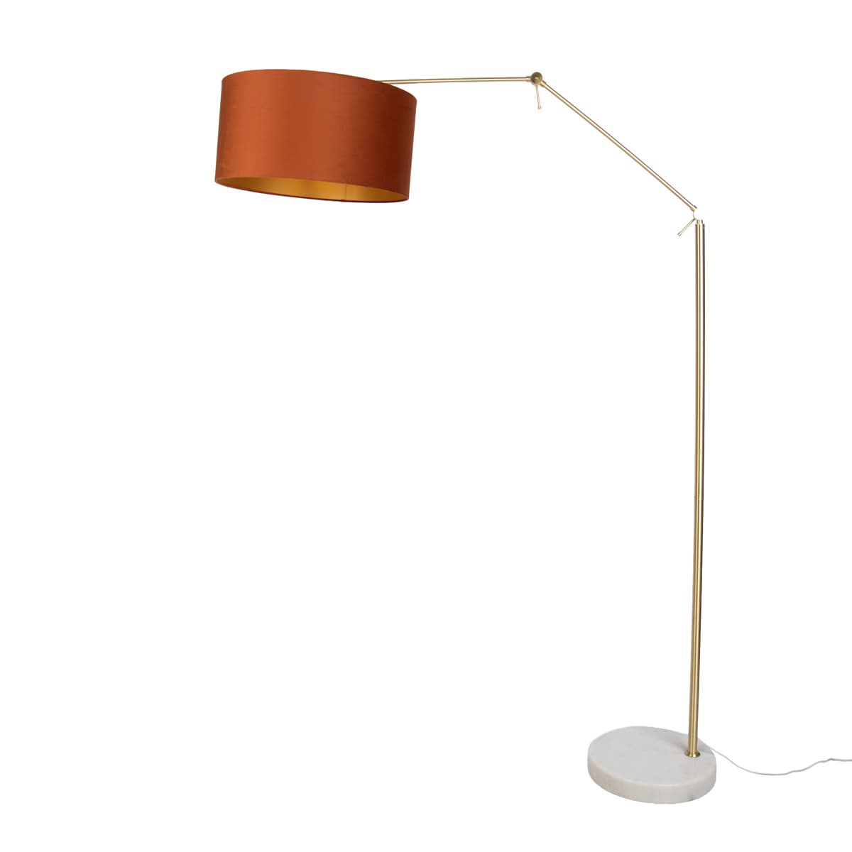 Stojacia lampa zlatá nastaviteľná s oranžovým tienidlom a zlatým interiérom 50cm - Editor 1