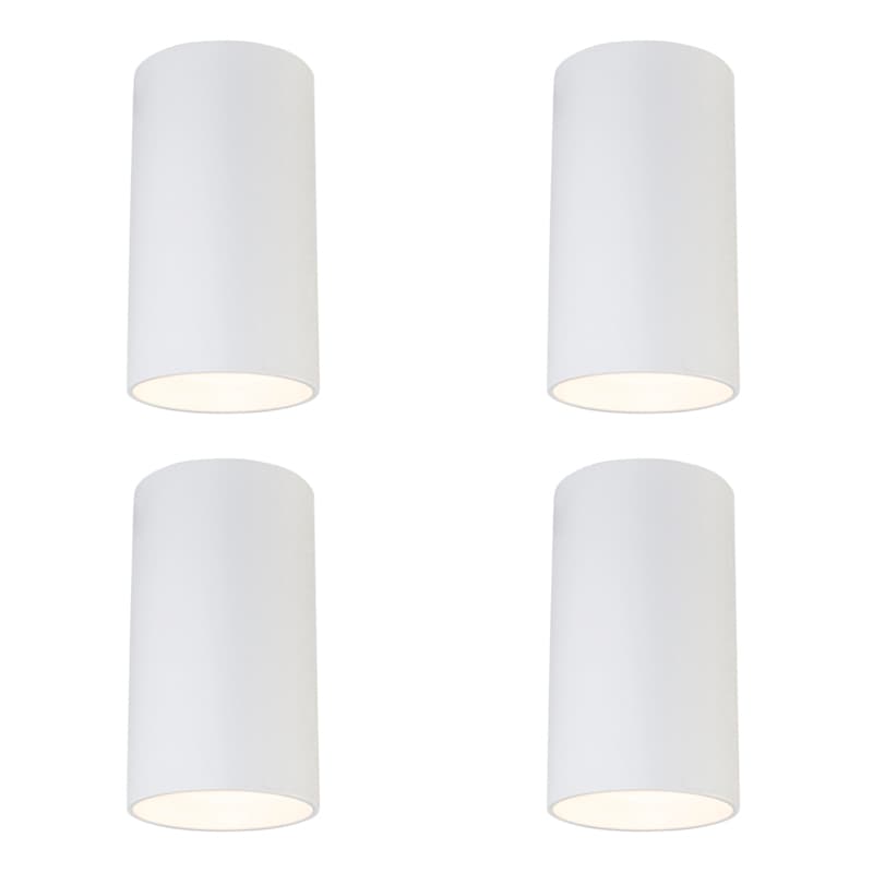 Sada 4 moderných prisadených bodových svetiel biela 5,5 cm GU10 50 mm - Tuba