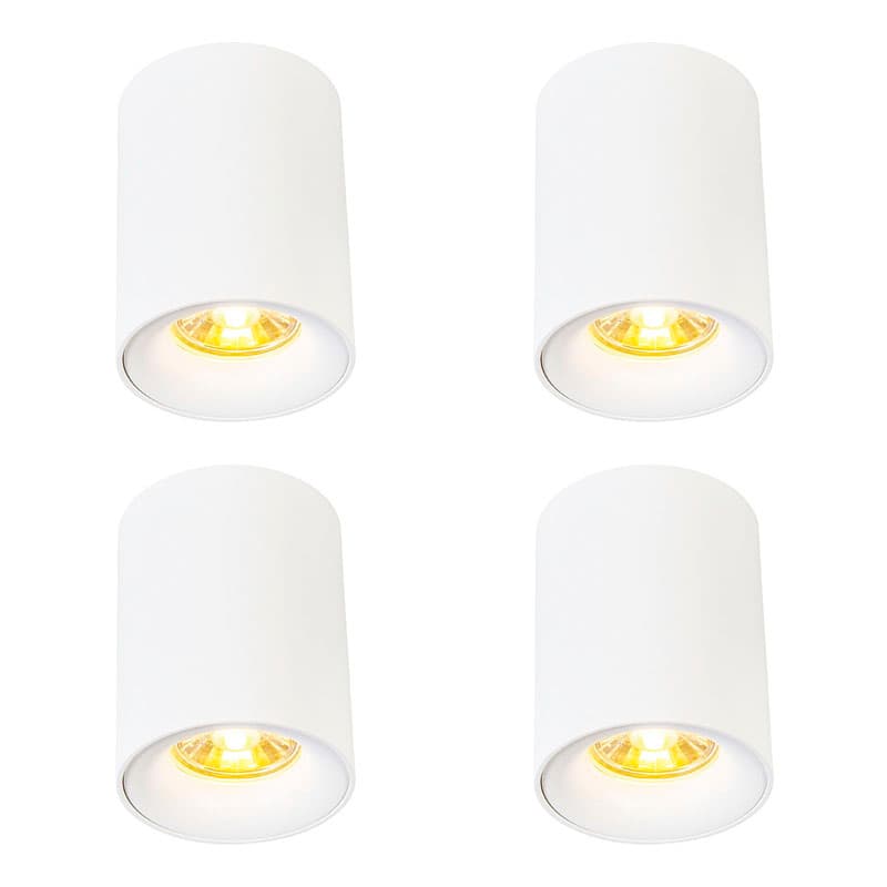 Sada 4 moderných prisadených bodových svetiel biela GU10 50mm - Ronda 1