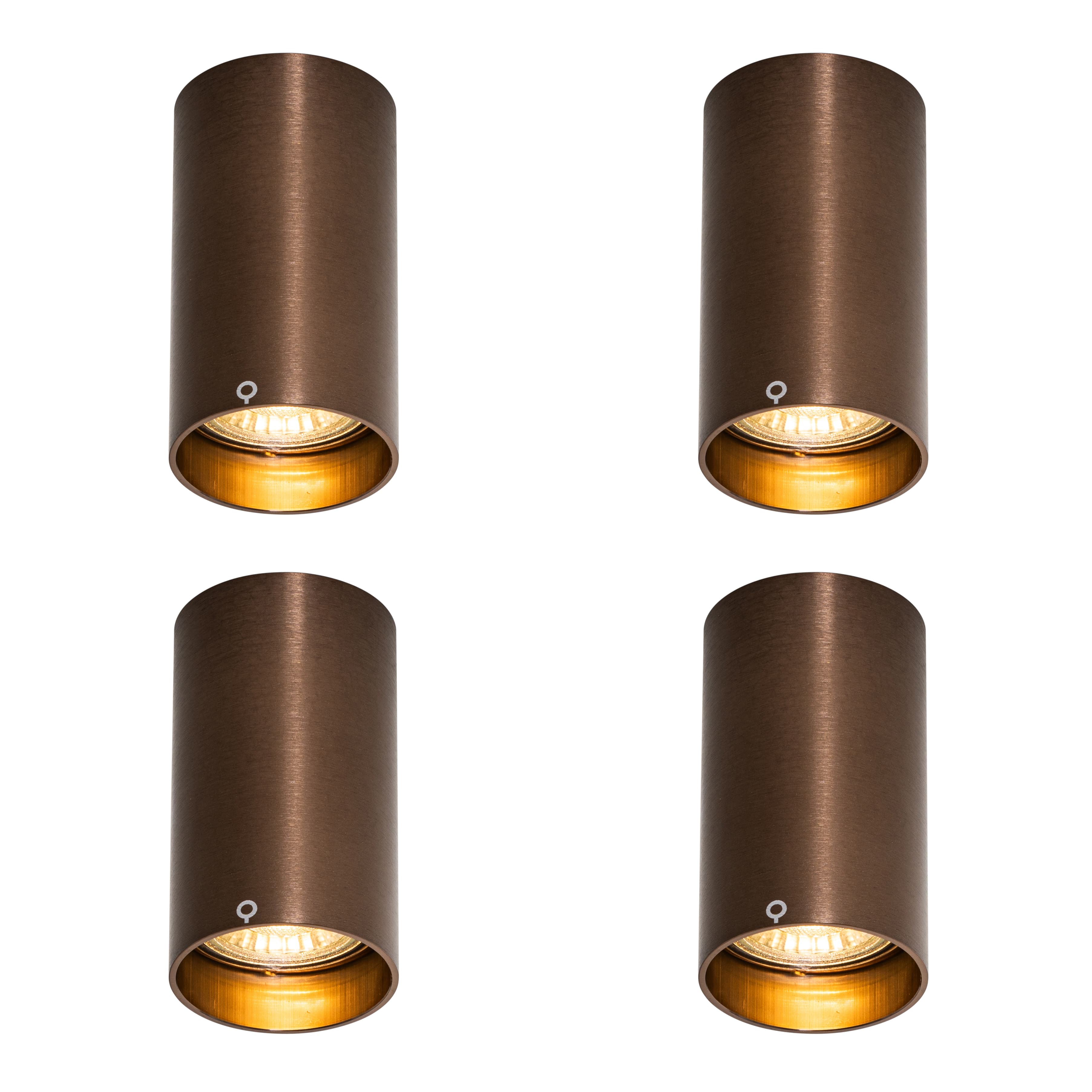 Sada 4 moderných tmavobronzových bodových svetiel 5,5 cm - Tuba