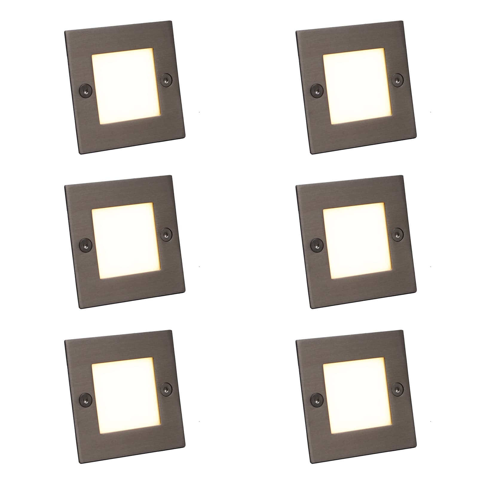 Sada 6 moderných zapustených bodových svetiel oceľ vrátane LED - Square 7 1