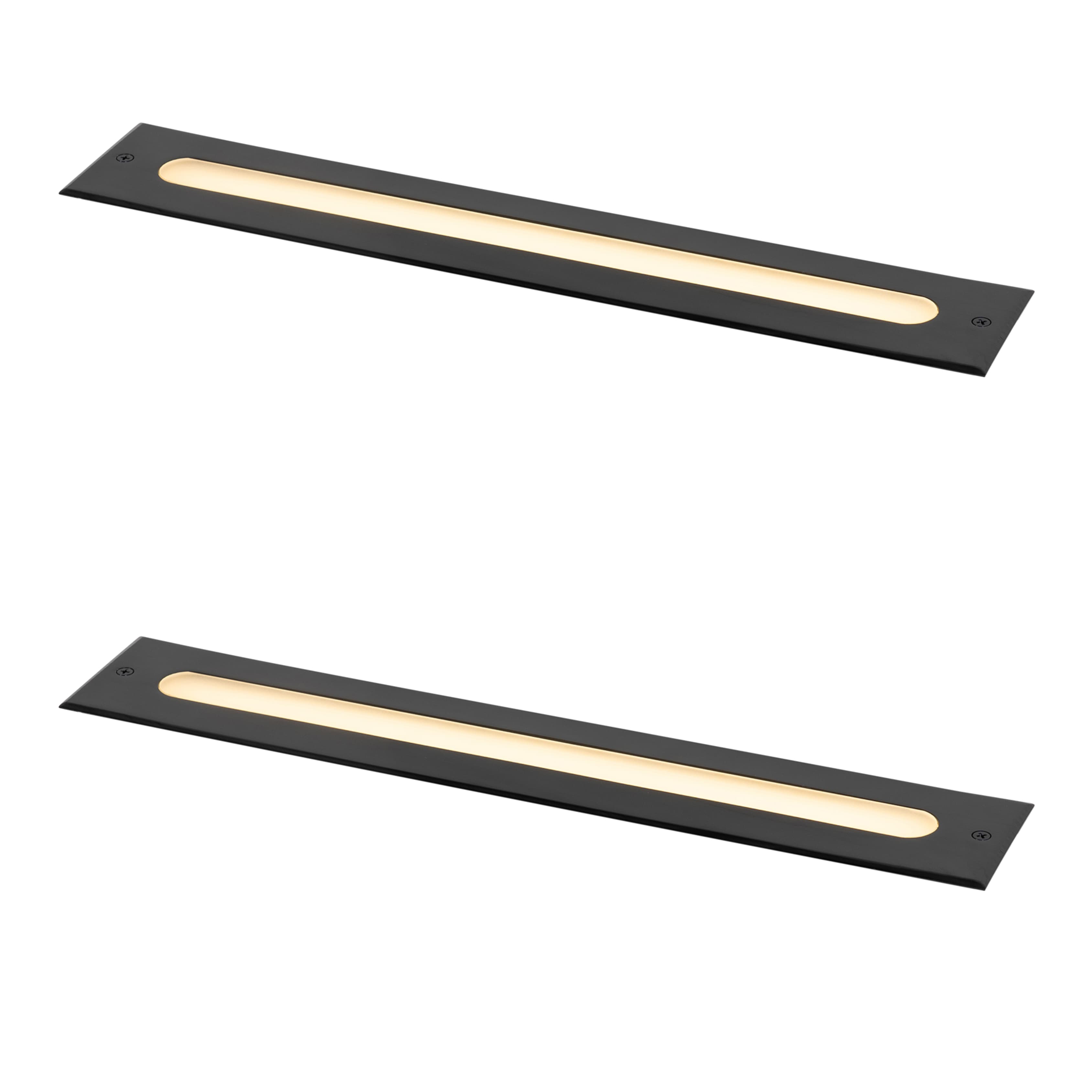 Sada 2 moderných zemných bodových svetiel čierna 50 cm vrátane LED IP65 - Eline 1