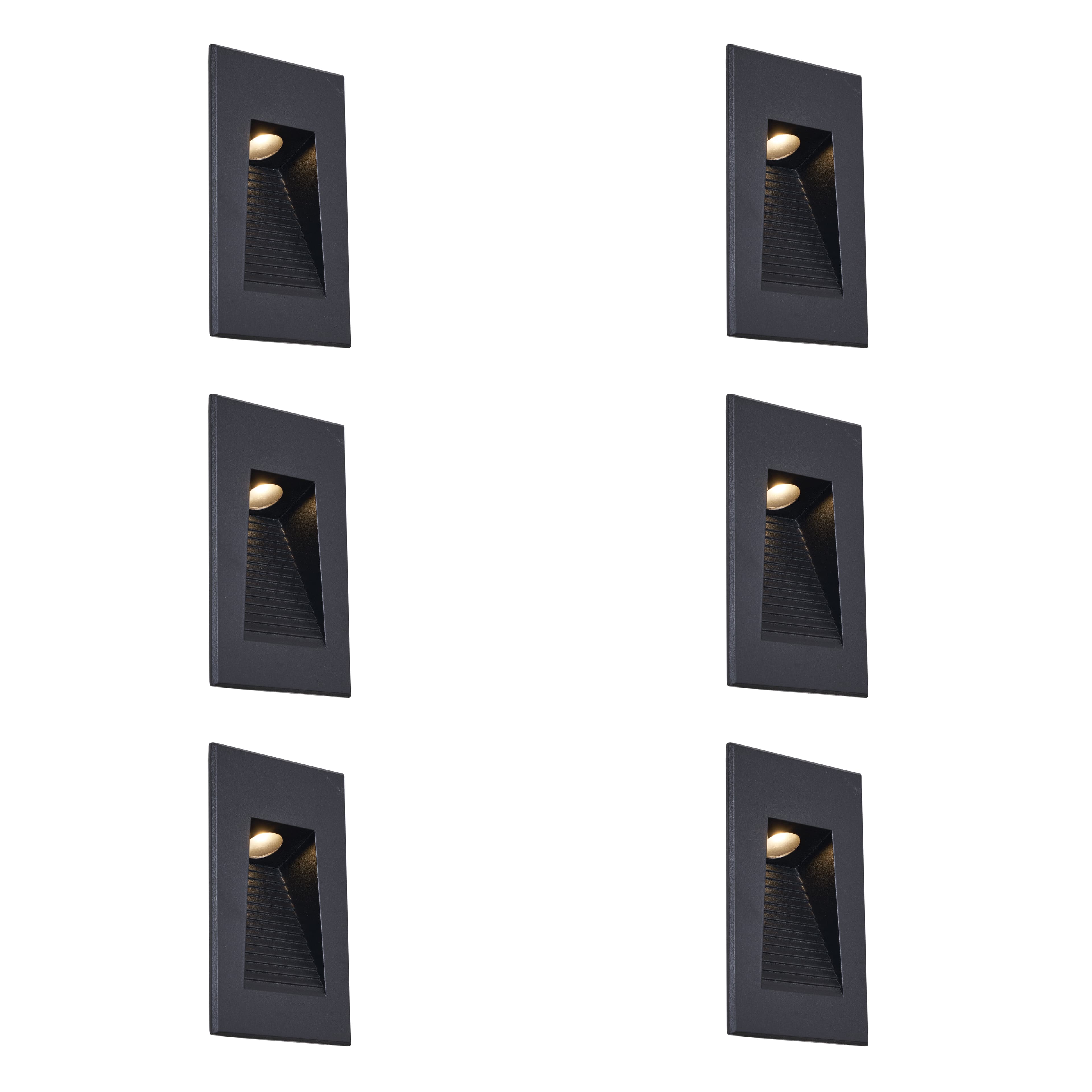Sada 6 moderných zapustených nástenných svietidiel čierna 7 cm vrátane LED IP65 - Trem