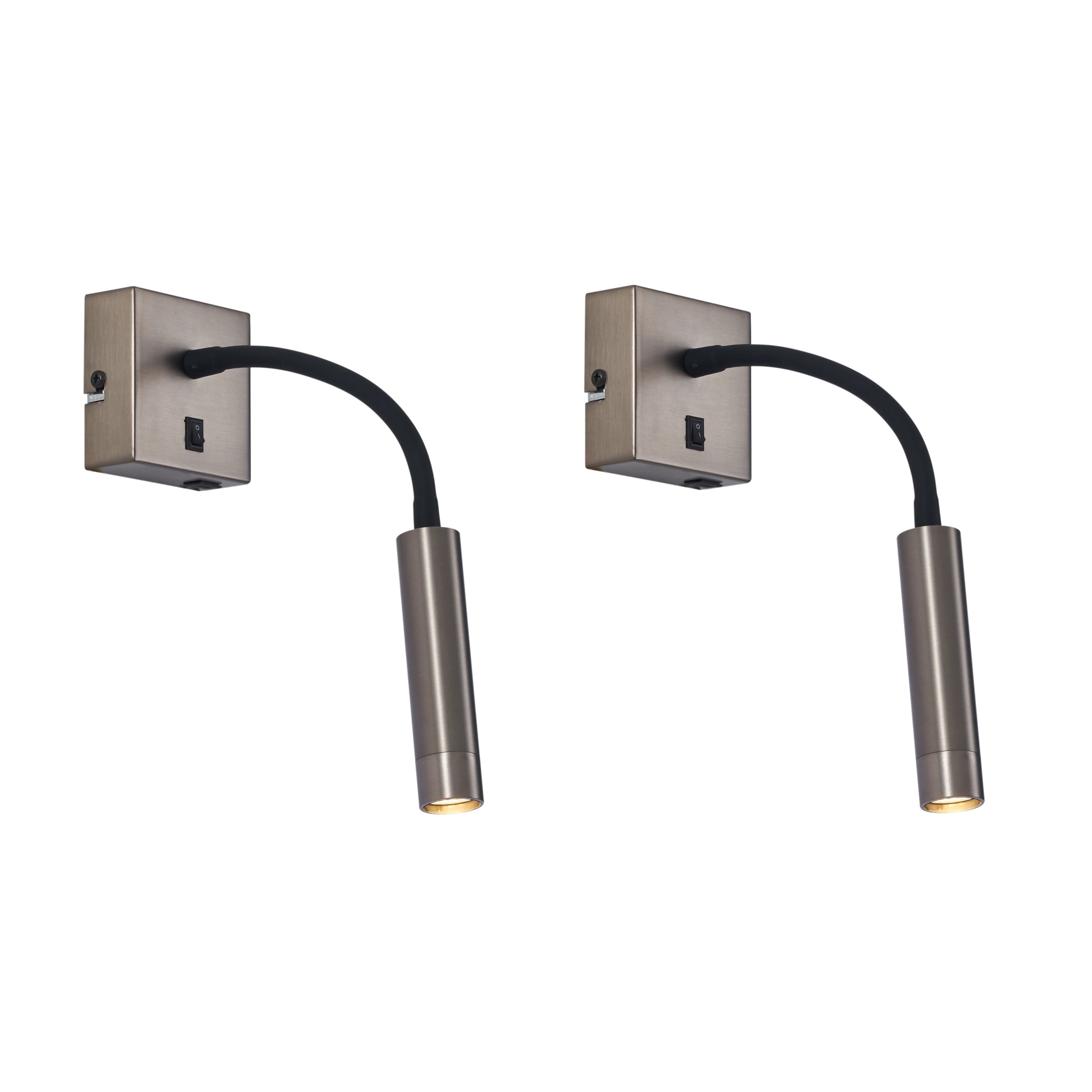Set van 2 moderne wandlamp gunmetal met USB-C - Gosna 1