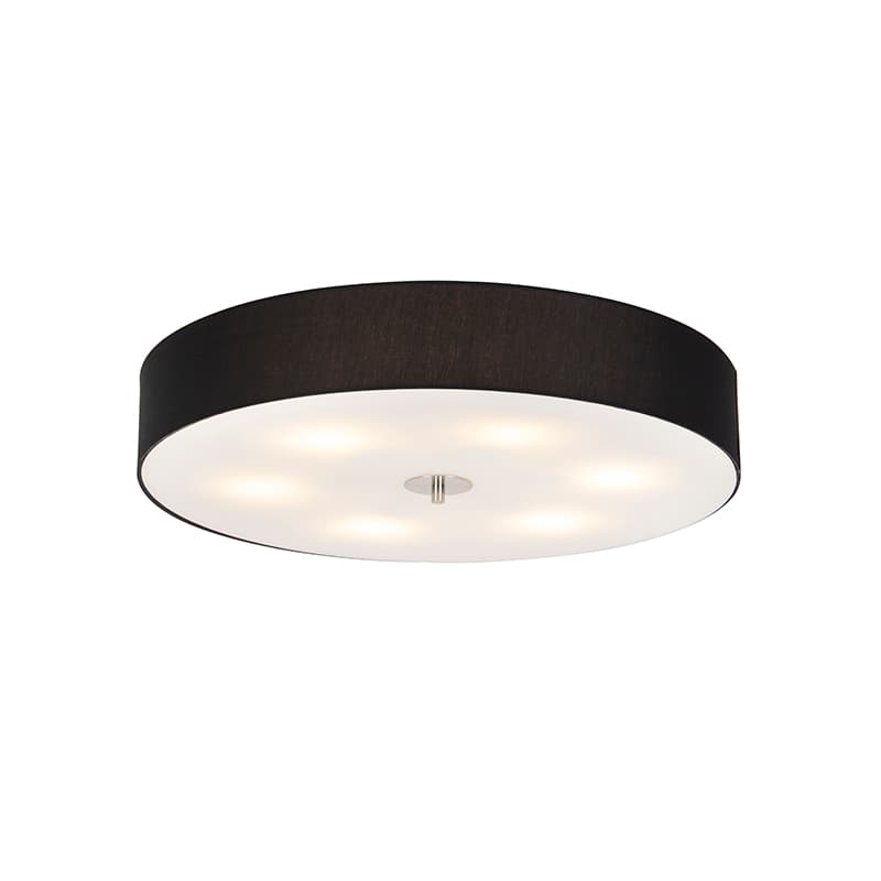 Vidiecke stropné svietidlo čierne 70 cm - Drum 1
