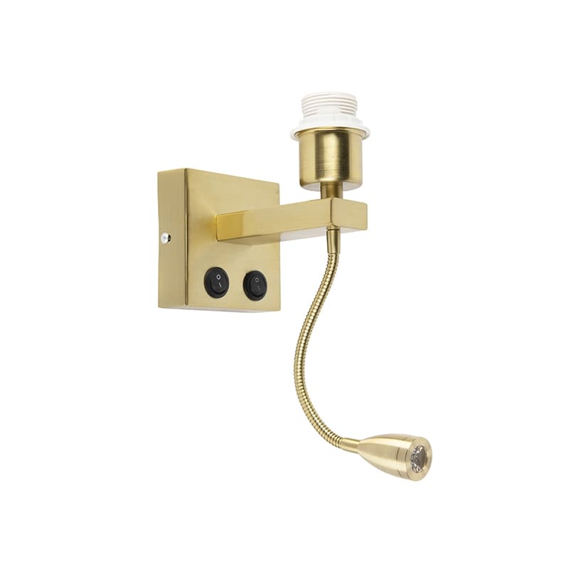Moderná nástenná lampa mosadz s flexibilným ramenom - Brescia Combi 1