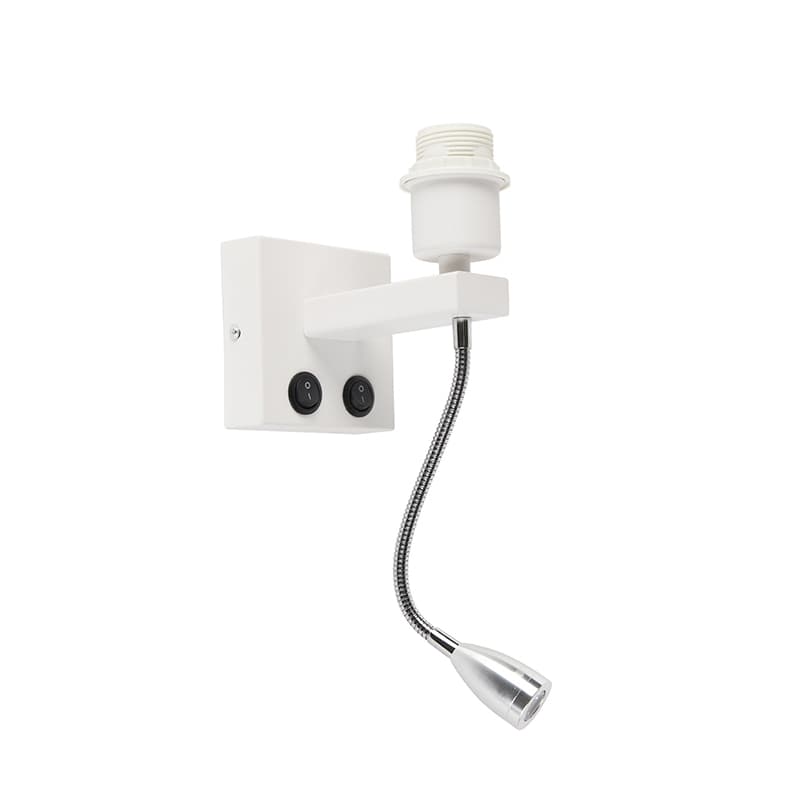 Moderná nástenná lampa biela s flexibilným ramenom - Brescia Combi 1
