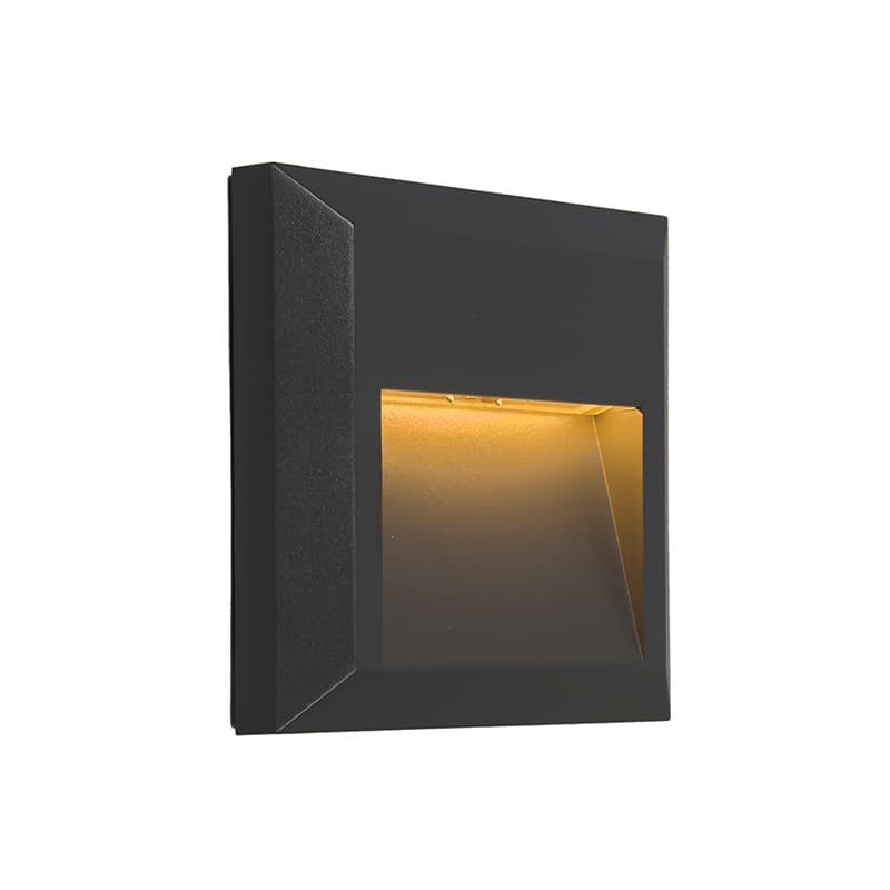 Moderná nástenná lampa tmavosivá štvorcová vrátane LED - Gem 1