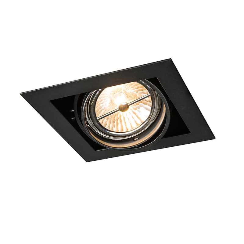 Zapustené bodové svietidlo čierne G53 111mm nastaviteľné - Oneon 1
