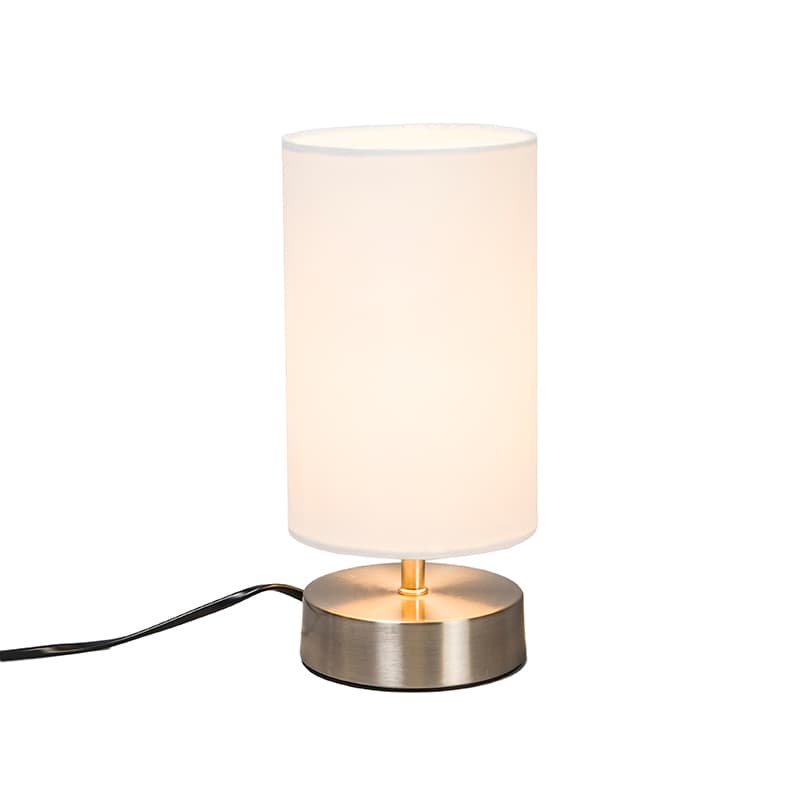 Moderná stolná lampa biela okrúhla 12 cm - Milo 2 1