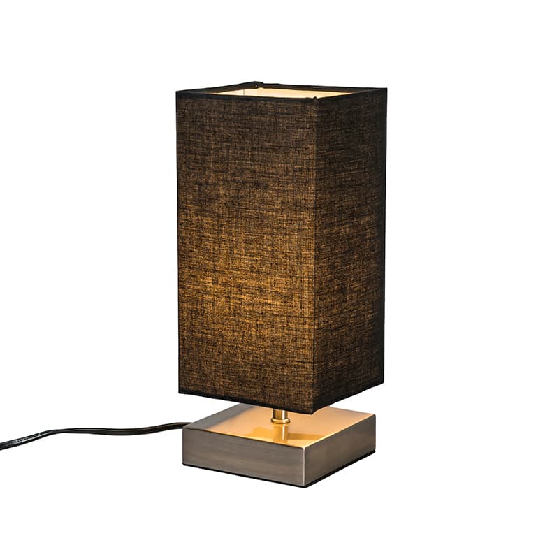 Moderná stolná lampa čierna s oceľou - Milo