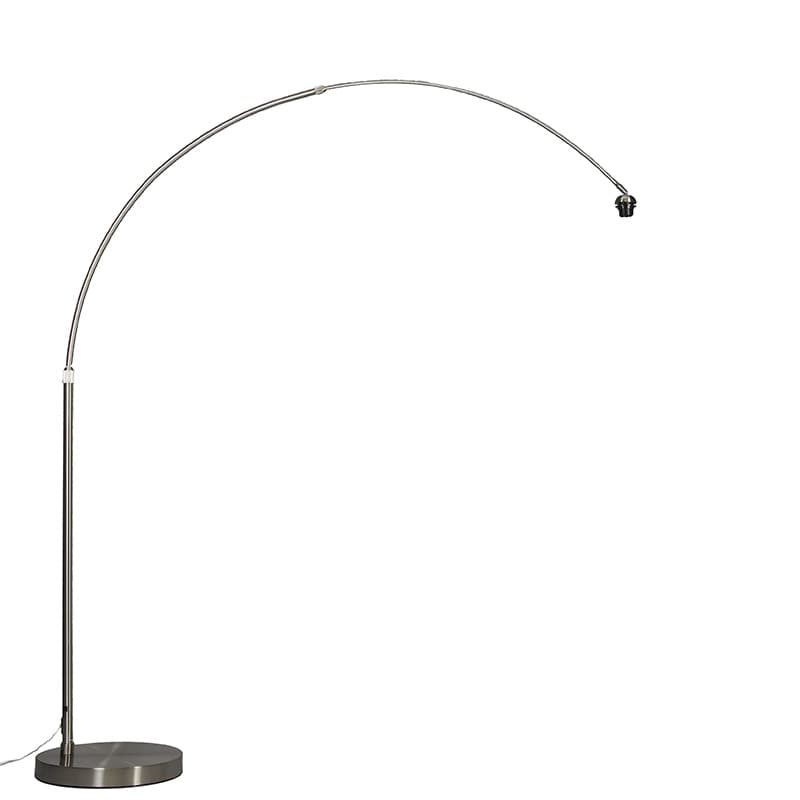 Moderná oblúková lampa oceľová nastaviteľná bez tienidla