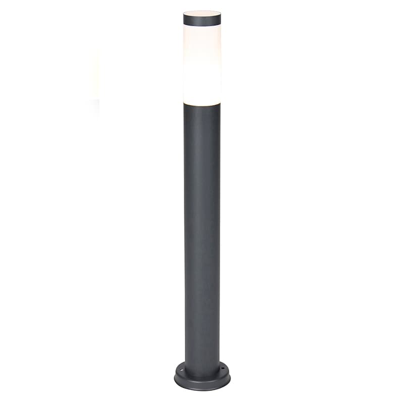 Antracitovo šedý stĺpikový svietidlo 80 cm IP44 opál - Rox 1