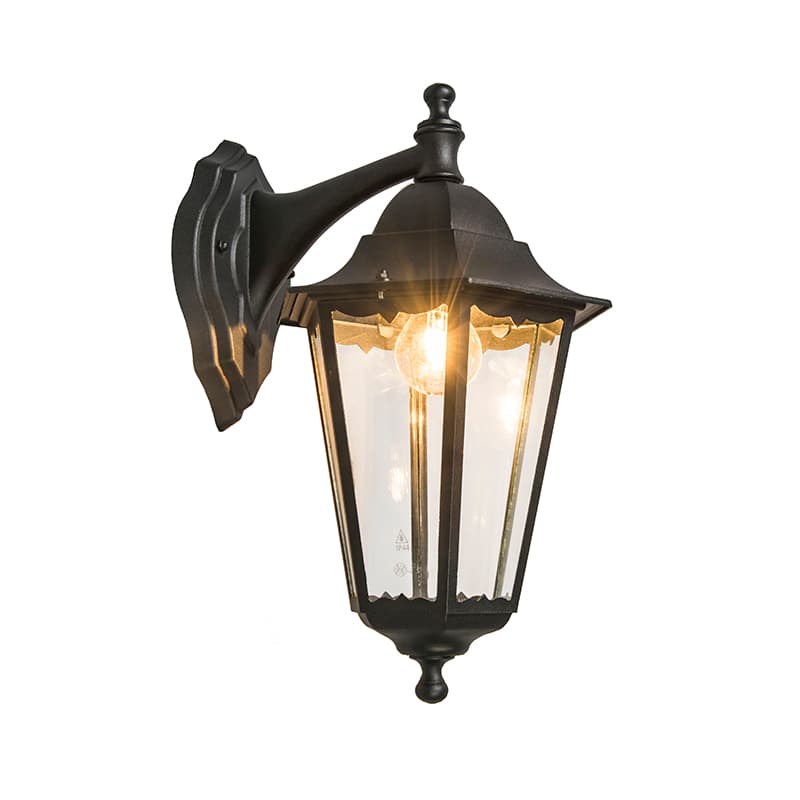 Klasická vonkajšia nástenná lampa čierna IP44 - New Orleans down 1
