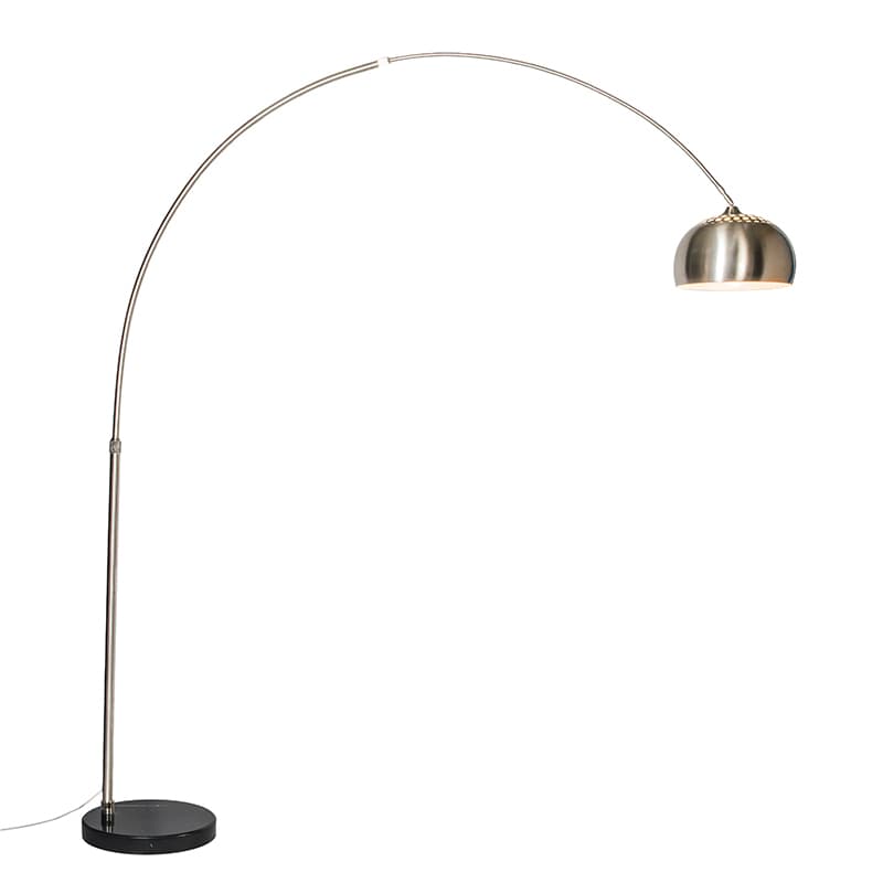 Oceľová oblúková lampa s kovovým tienidlom 33 cm nastaviteľná - XXL