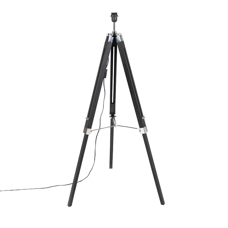 Stojaca lampa čierna bez tienidla - Tripod 1