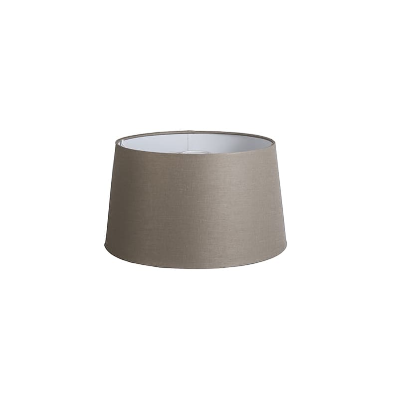 Ľanové tienidlo na lampu Taupe okrúhle šikmé 35/30/18