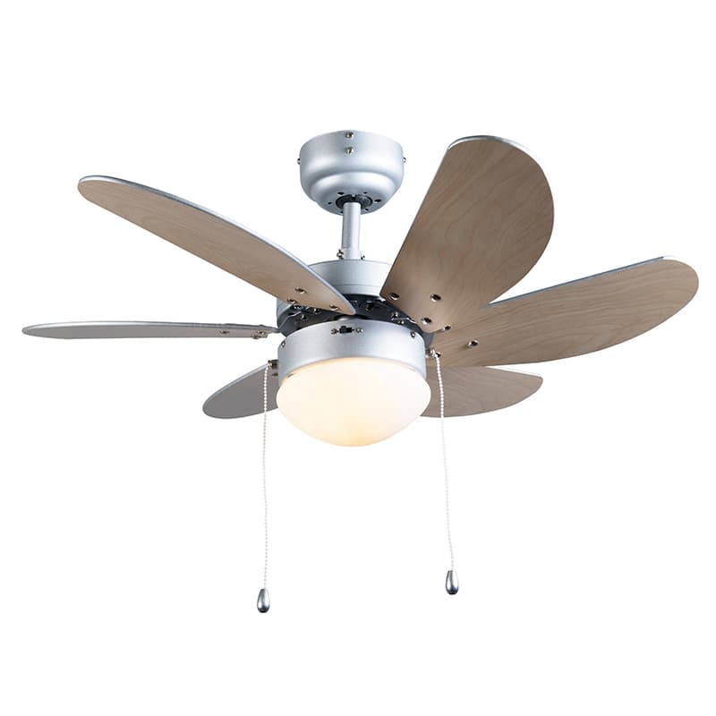 Stropný ventilátor oceľový s potlačou dreva 80 cm s ťahovým spínačom - Fresh 1