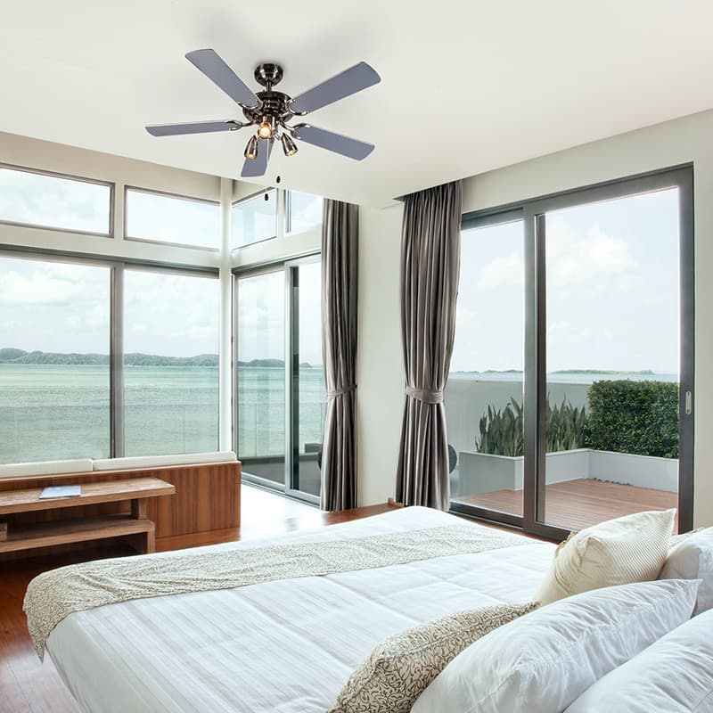 Stropný ventilátor oceľový 110 cm 3-svetelný s ťahacím káblom - Mistral 1