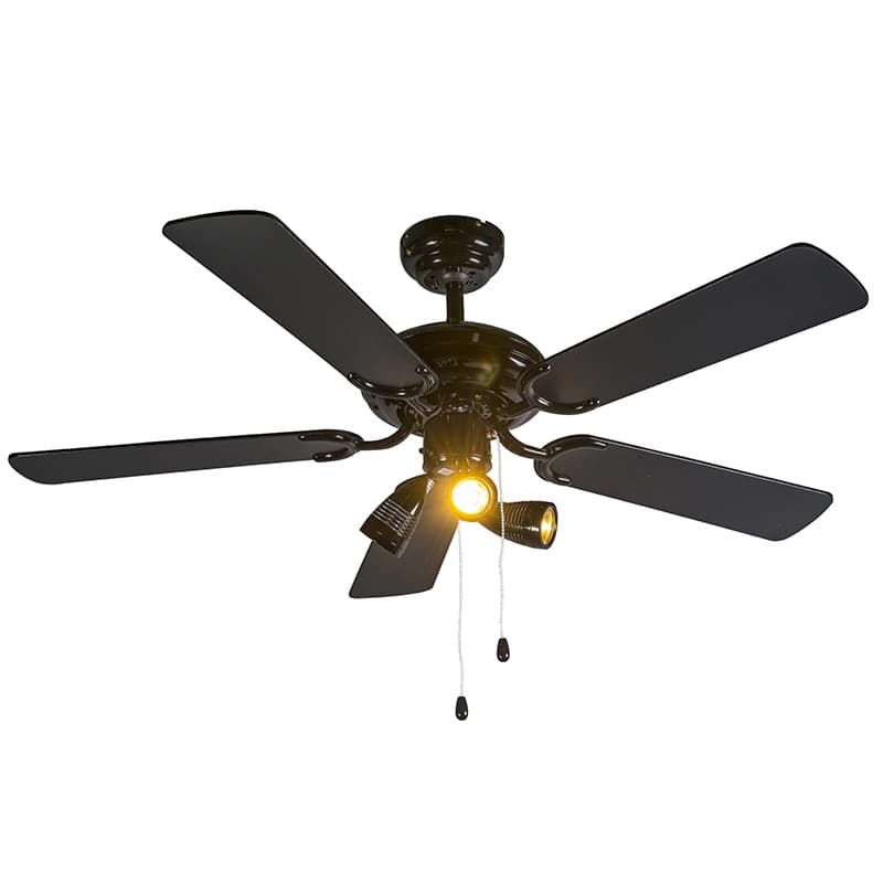 Stropný ventilátor čierny 110 cm 3-svetelný s ťahacím káblom - Mistral 1