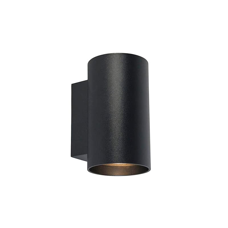 Moderná nástenná lampa čierna okrúhla 2-svetlá - Sandy 1