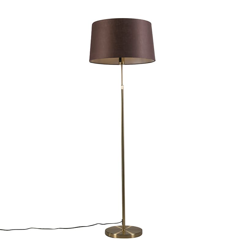 Stojaca lampa zlatá/mosadzná s hnedým tienidlom 45 cm nastaviteľná - Parte