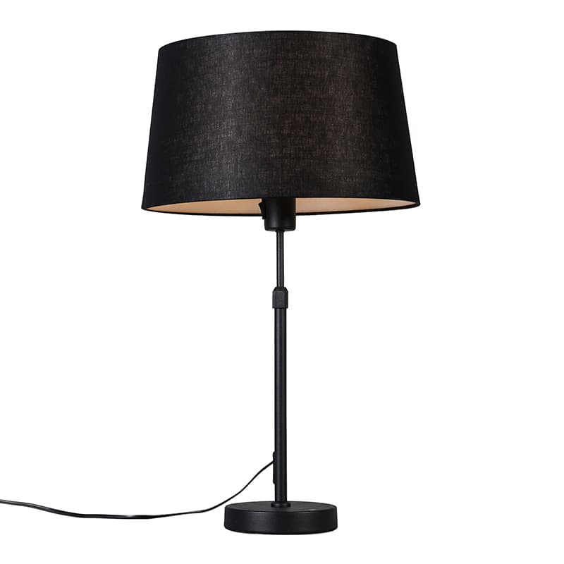 Stolná lampa čierna s tienidlom čiernym 35 cm nastaviteľná - Parte