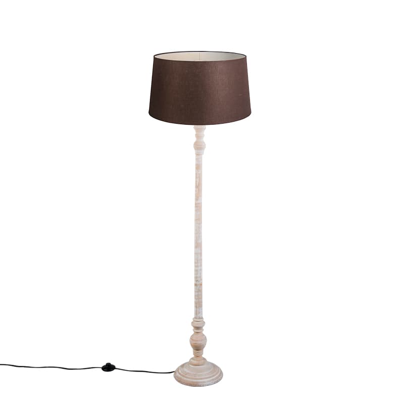 Stojaca lampa s tienidlom z ľanu hnedá 45 cm - Classico 1