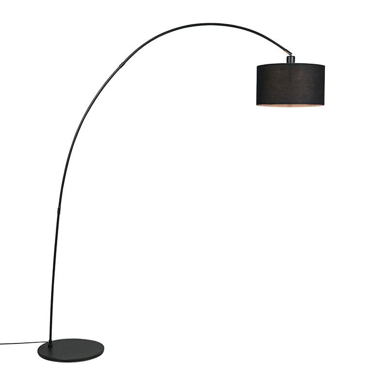 Moderná oblúková stojaca lampa čierna - Vinossa 1
