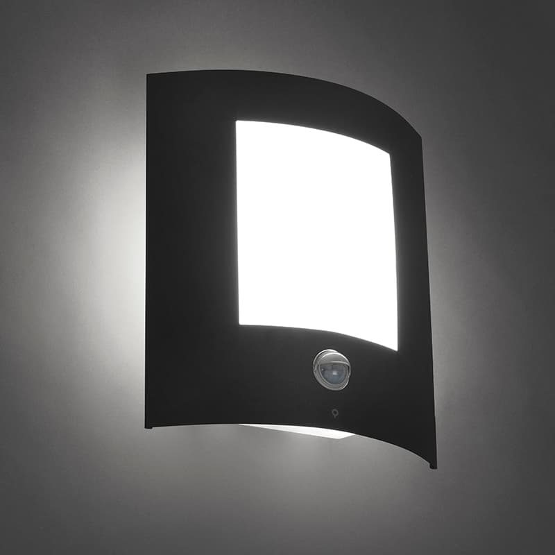 Vonkajšia nástenná lampa antracit s pohybovým senzorom IP44 - Emmerald 1