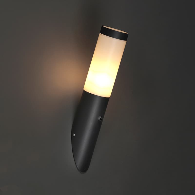 Moderná vonkajšia nástenná lampa tmavosivá IP44 so senzorom súmraku - Rox 1