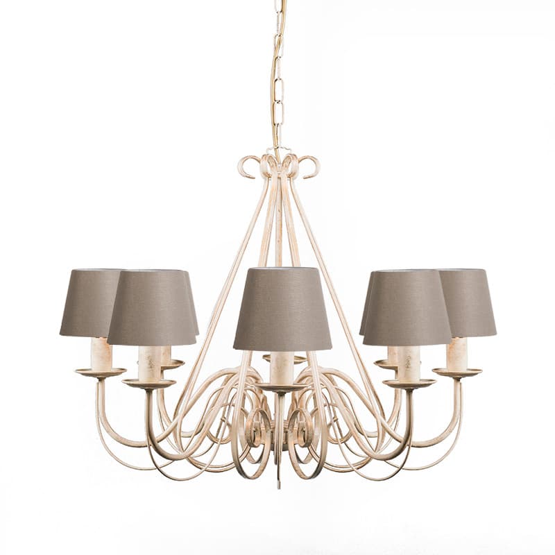 Lustr krémovej farby 60 cm s tienidlami v odtieni taupe - Giuseppe 8 1