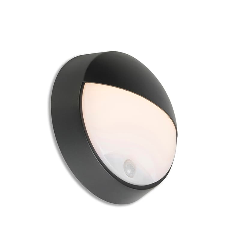 Vonkajšia nástenná lampa čierna vrátane LED s pohybovým senzorom IP54 - Hortus