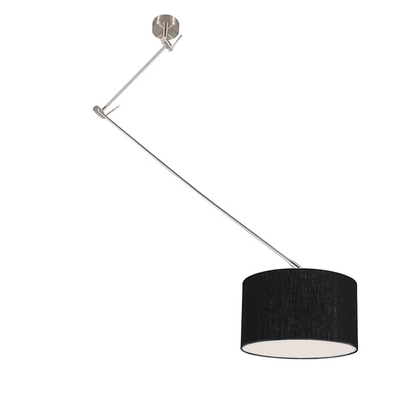Závesná lampa oceľová s tienidlom 35 cm čierna nastaviteľná - Blitz