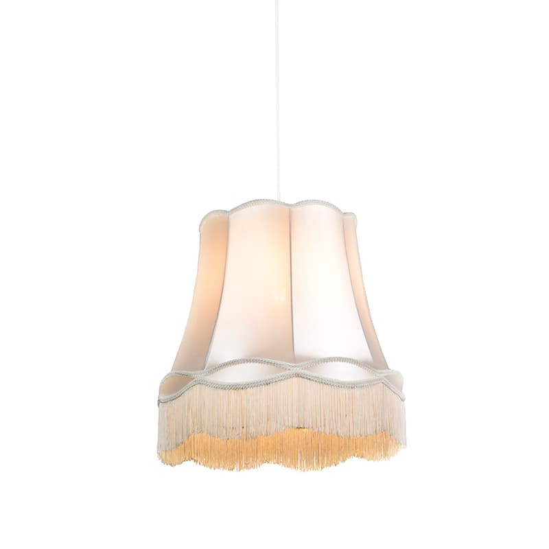 Retro závesné svietidlo krémové 45 cm - Granny
