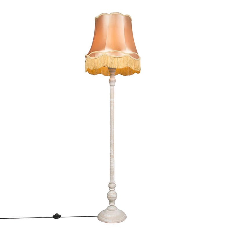 Stojaca lampa sivá s tienidlom Granny zlatá - Classico 1