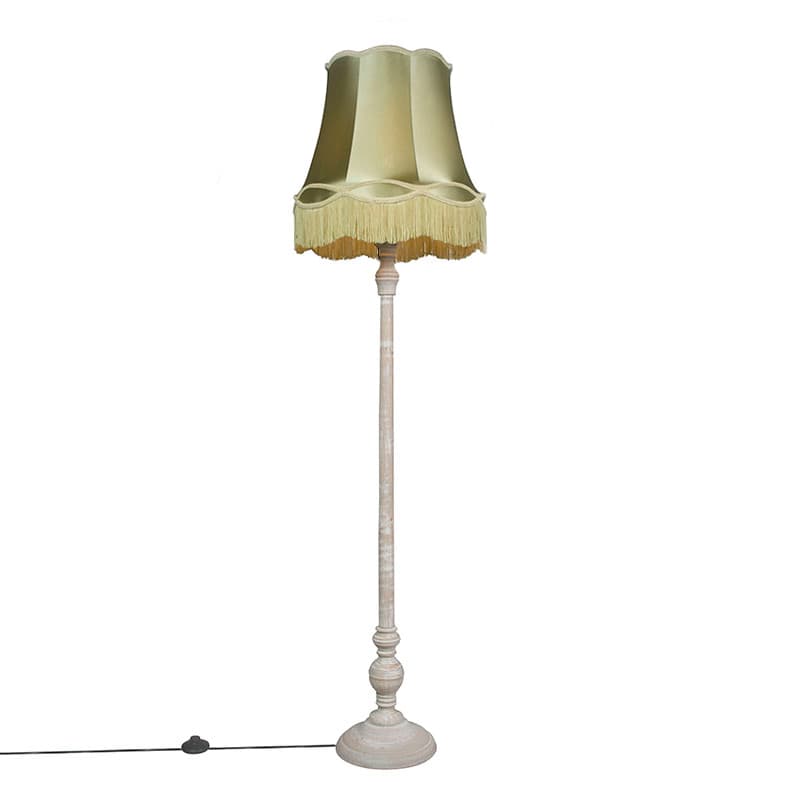 Retro stojaca lampa sivá so zeleným tienidlom Granny - Classico 1