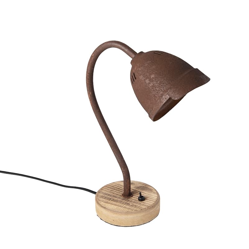 Rustikálna stolná lampa hrdzavohnedá - Rax 1