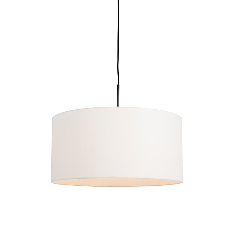 Moderné závesné svietidlo čierne s bielym tienidlom 50 cm - Combi 1