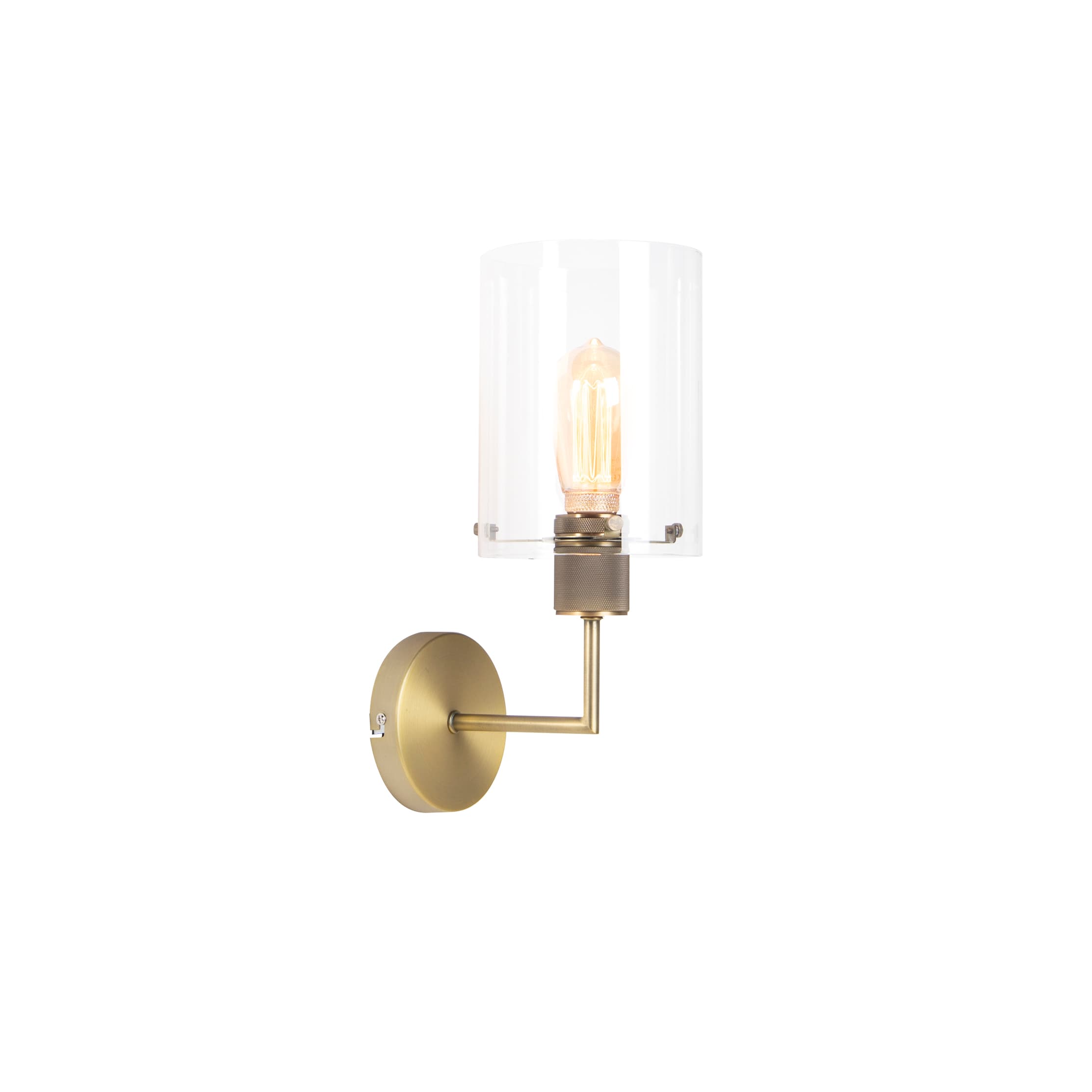 Moderná nástenná lampa bronzová so sklom - Dome 1