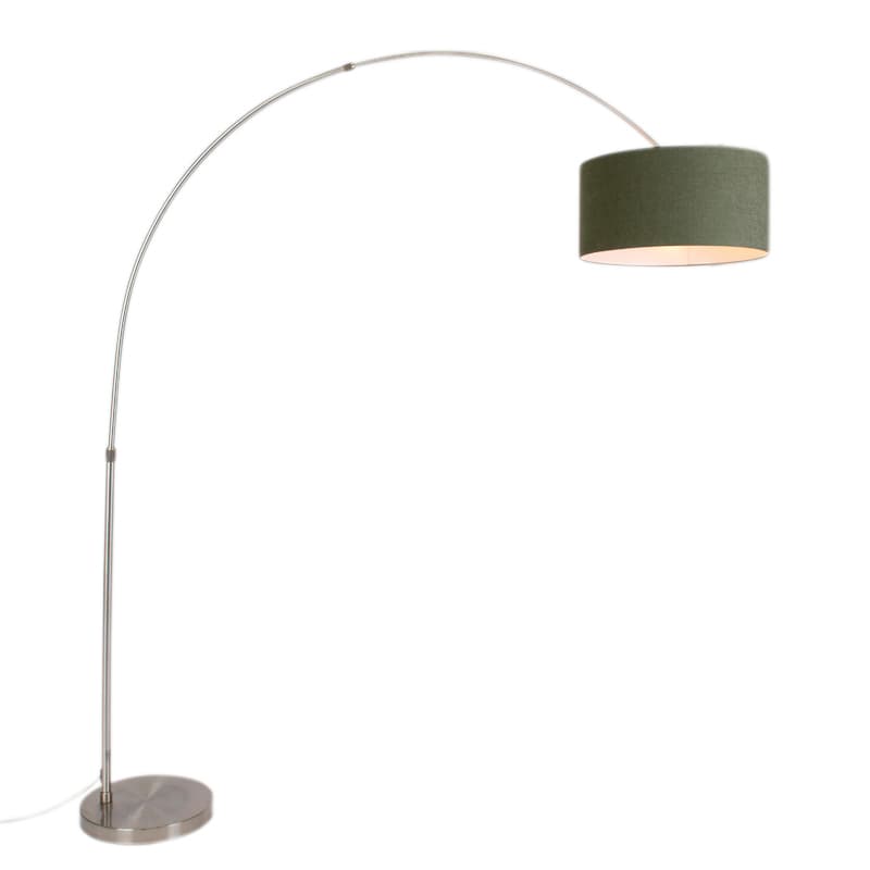 Oblúková lampa oceľ s tienidlom machovej zelenej 50/50/25 - XXL 1