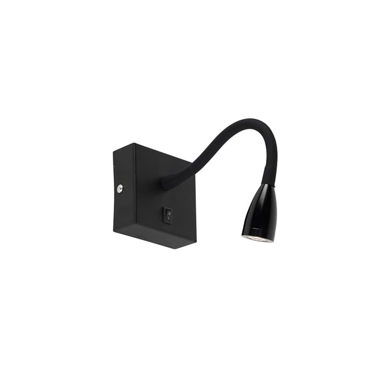 Moderná flexibilná nástenná lampa čierna LED - Flex 1
