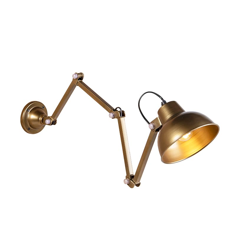 Priemyselná nástenná lampa mosadz nastaviteľná - Avon 1
