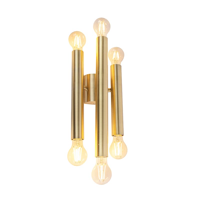 Vintage nástenná lampa zlatá 6-svetlo - Tubi 1