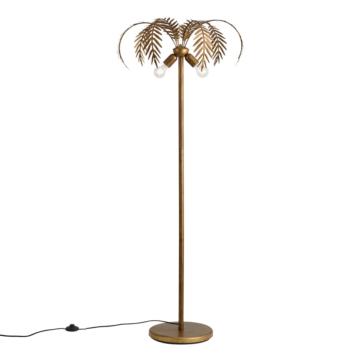Vintage stojaca lampa zlatá 156 cm 2-svetlo - Botanica