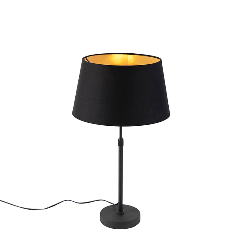 Stolná lampa čierna s tienidlom čiernym so zlatom 35 cm - Parte 1